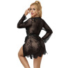 Subblime - 953751 Chemisier De Nuit En Dentelle + String Noir S/M